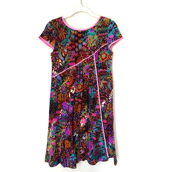 Matthew Williamson Neon Abstract Floral Cap Sleeves Mini Dress sz. UK 8/US 4 - Picture 3 of 10